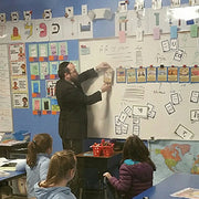 Rabbi Mollot's classroom with TorahLine Torah Lesson Plan